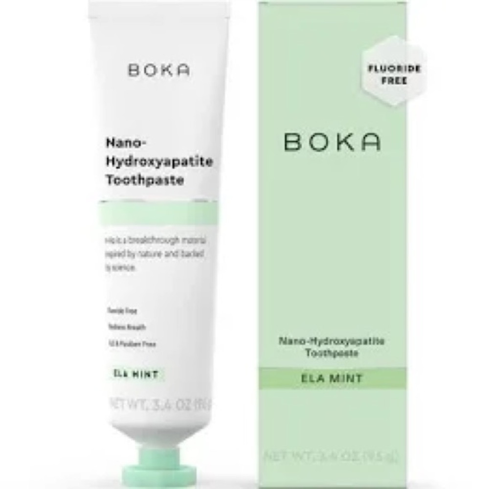 BOKA Ela Mint Nano-Hydroxyapatite Toothpaste - White & Mint Green